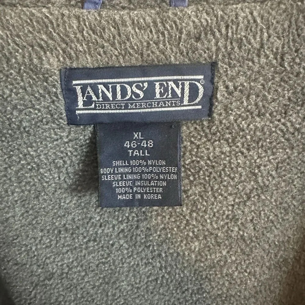 Lands End Men’s Jacket Blue Fleece Lined Coat Size XLarge Tall 46-48 Made in USA - Picture 2 of 6